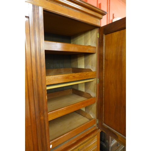 2 - A late Victorian walnut linen press