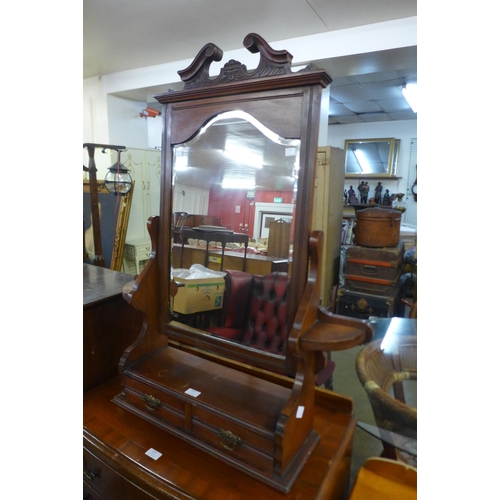 213 - An Edward VII walnut toilet mirror