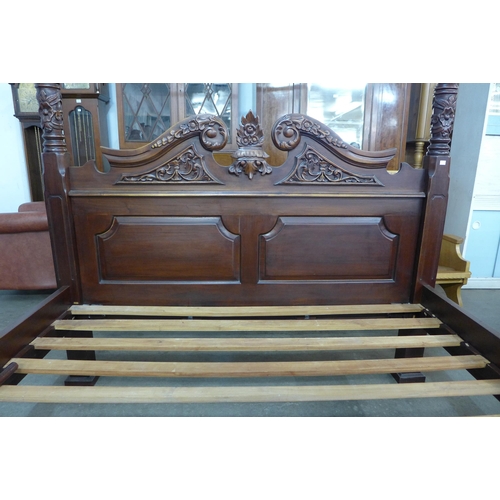 222 - An American Chippendale style hardwood full tester bed