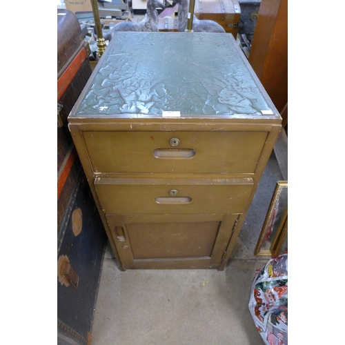 253 - A vintage painted office cupboard