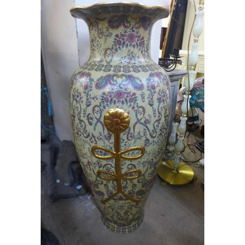 267 - A large oriental porcelain floor standing vase