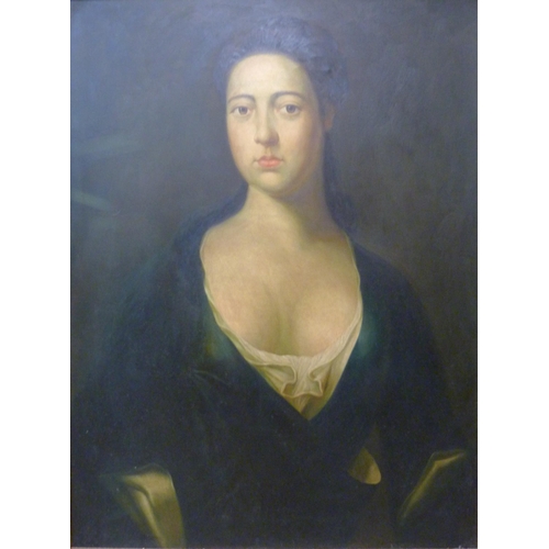 293 - A large 18th Century style portrait of a lady, oil on canvas, framed