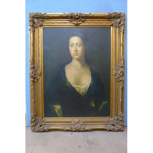 293 - A large 18th Century style portrait of a lady, oil on canvas, framed