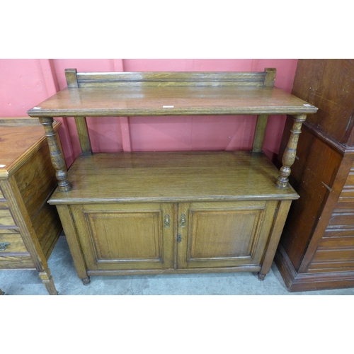 3 - A Victorian oak two tier buffet sideboard