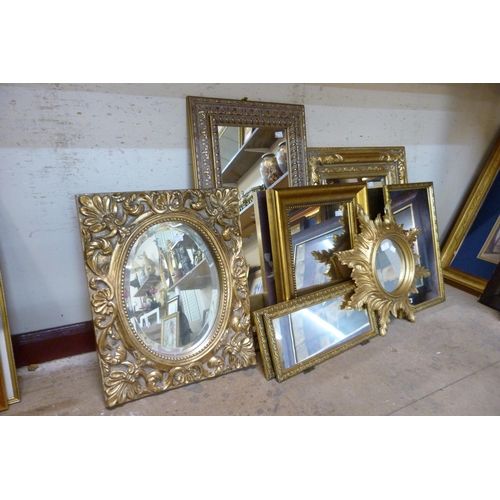 328 - Eight assorted gilt framed mirrors