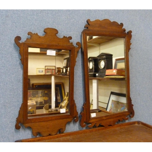 329 - Two George III walnut framed mirrors