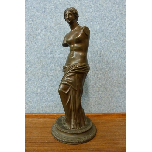 342 - A Grand Tour bronze figure of Venus de Milo