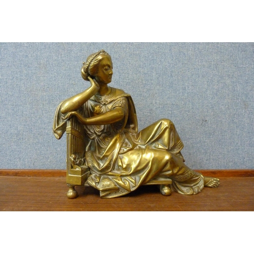 343 - A 19th Century French ormolu figure of a reclining Romanesque lady