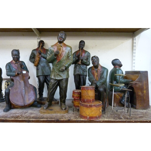 345 - A set of six jazz band figures