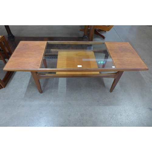 36 - A G-Plan Fresco teak and glass topped coffee table