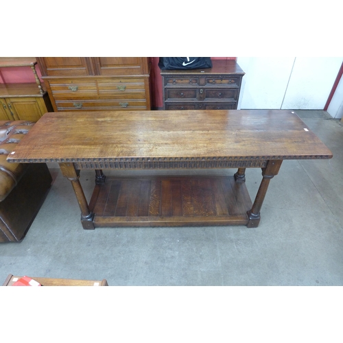 6 - A 17th Century style oak refectory table