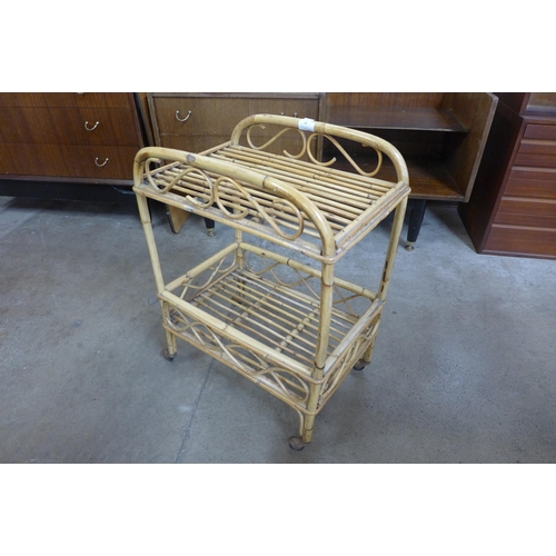 86 - An Italian Franco Albini style bamboo trolley