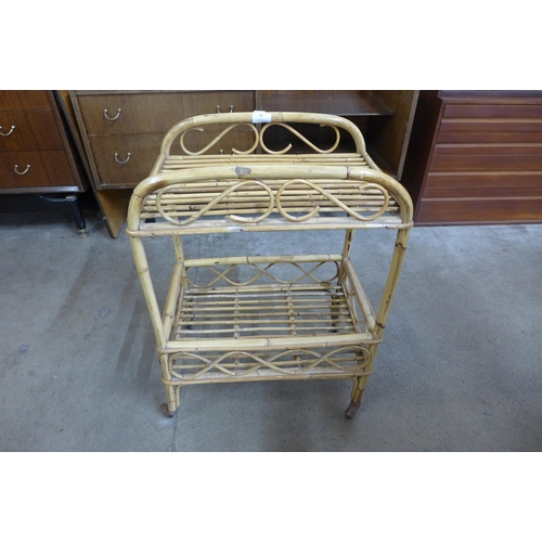 86 - An Italian Franco Albini style bamboo trolley