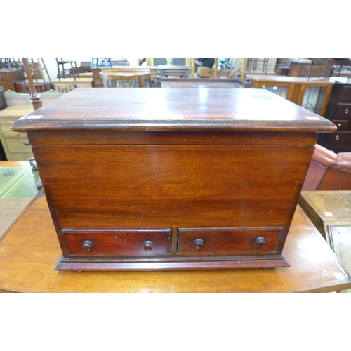 92 - A small Victorian style mahogany mule chest