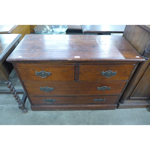 99 - A Victorian stained pine chest of drawers