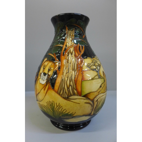 601 - A Moorcroft vase, Savannah Shade, No.53, designed by Paul Hilditch, 26cm, boxed