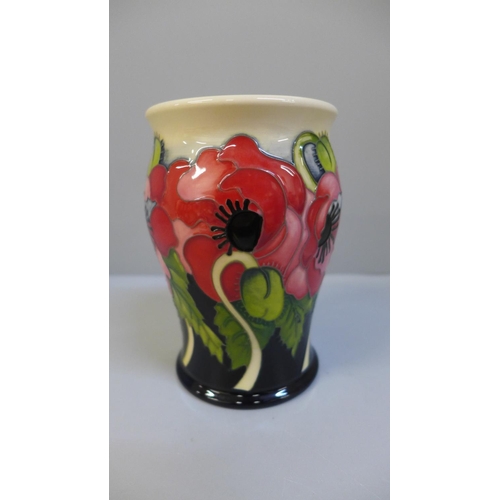 605 - A Moorcroft vase, Yeats Poppy, Ltd Edition 14/50, designed by Kerry Goodwin, 13.5cm