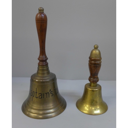 620 - Two brass hand bells