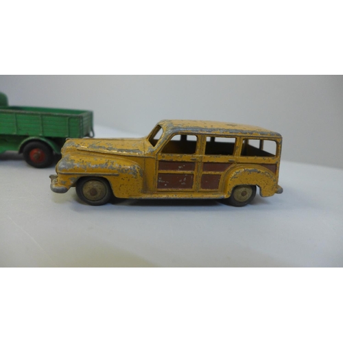 625 - Two Dinky Toys cars, Hillman Minx and Station Wagon and Bedford Truck