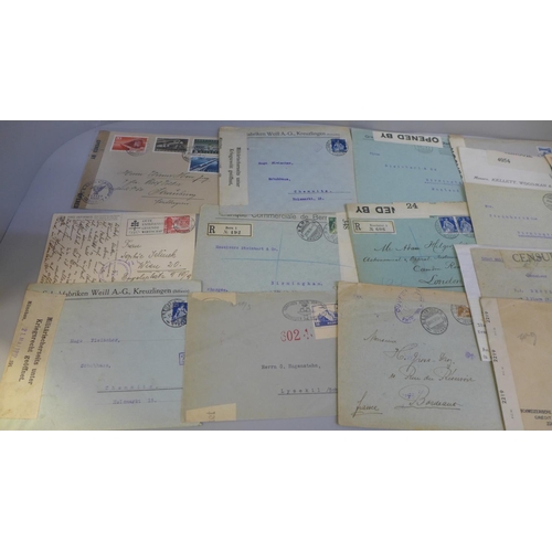 636 - Stamps:- Swiss WWII censored mail, (38)