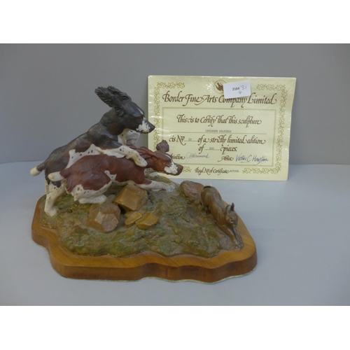 657 - A Border Fine Arts figure of Springer Spaniels, 12 of 500, with certificate