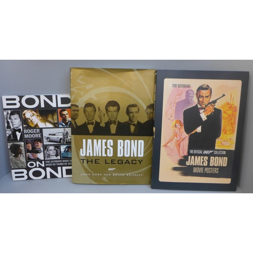 720 - A 'Bond on Bond' limited edition book, signd by Roger Moore plus two other James Bond related books