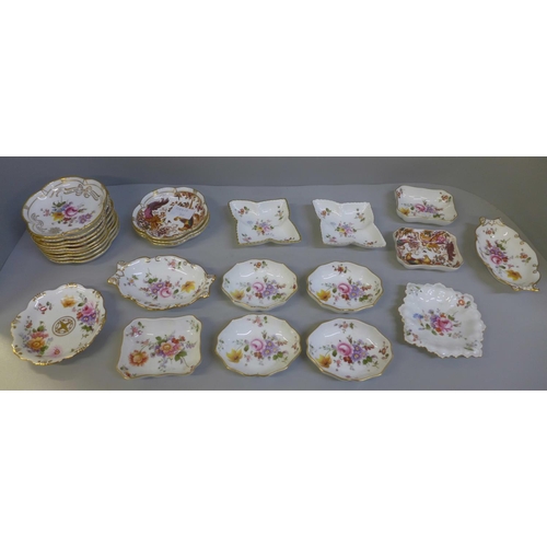 721 - Twenty-five Royal Crown Derby pin dishes, various shapes