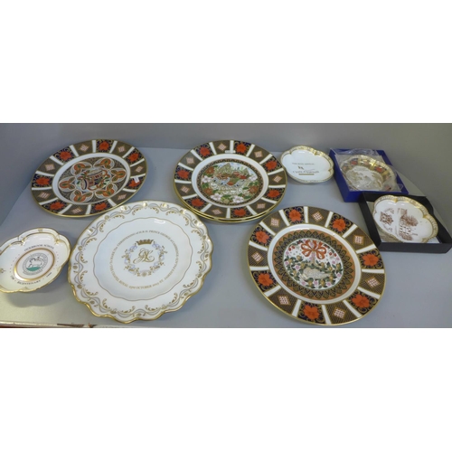 731 - Eight Royal Crown Derby commemmorative plates, six boxed