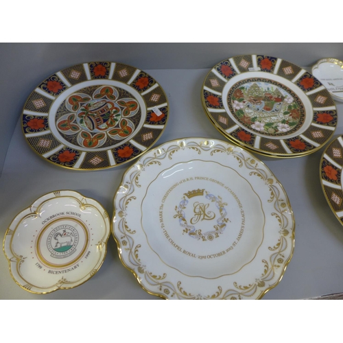 731 - Eight Royal Crown Derby commemmorative plates, six boxed