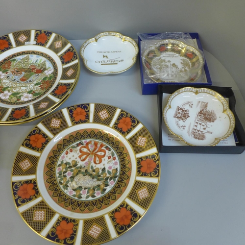 731 - Eight Royal Crown Derby commemmorative plates, six boxed