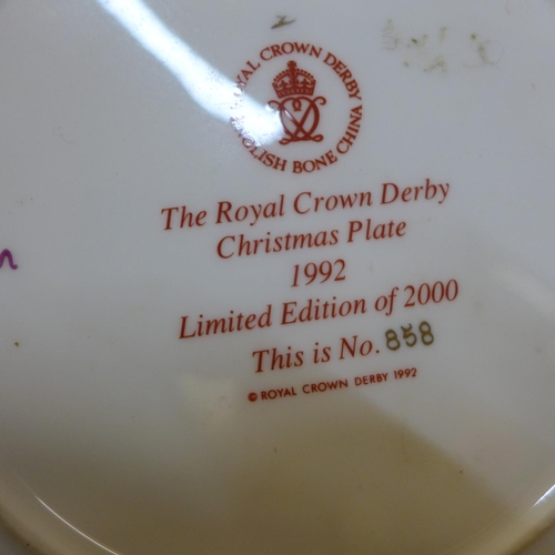 731 - Eight Royal Crown Derby commemmorative plates, six boxed