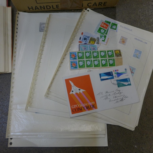 761 - Stamps:- box of stamps, covers, etc. - loose and in albums