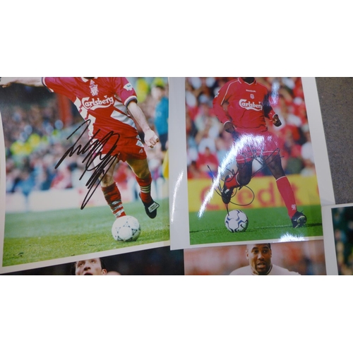 792 - Liverpool Football Club memorabilia; signed children's shirt, John Barnes and Phil Thomson and signe... 