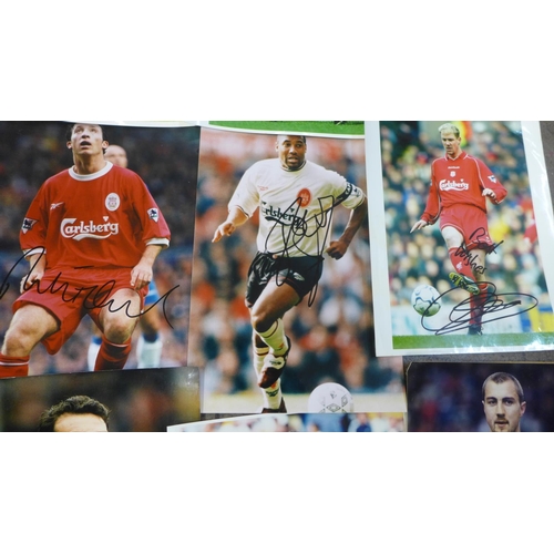 792 - Liverpool Football Club memorabilia; signed children's shirt, John Barnes and Phil Thomson and signe... 