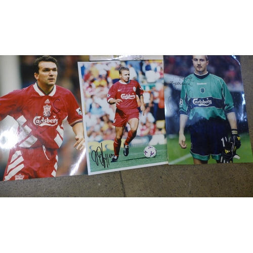 792 - Liverpool Football Club memorabilia; signed children's shirt, John Barnes and Phil Thomson and signe... 