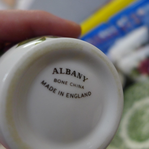 802 - An Albany tea set and a Broadhurst green and white tea set