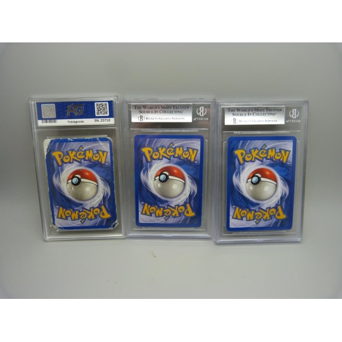 810 - Pokemon, complete Base set, Fossil, Jungle and Rocket, including:- Beckett graded Dark Dugtrio 8.5, ... 