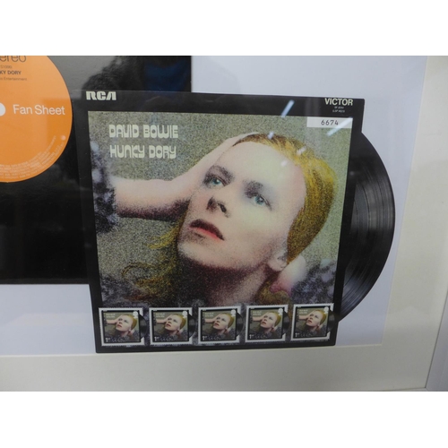 823 - David Bowie, a Royal Mail stamps limited edition set, Hunky Dory, framed