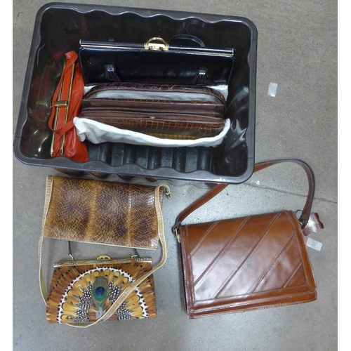 836 - Leather, reptile skin and other handbags