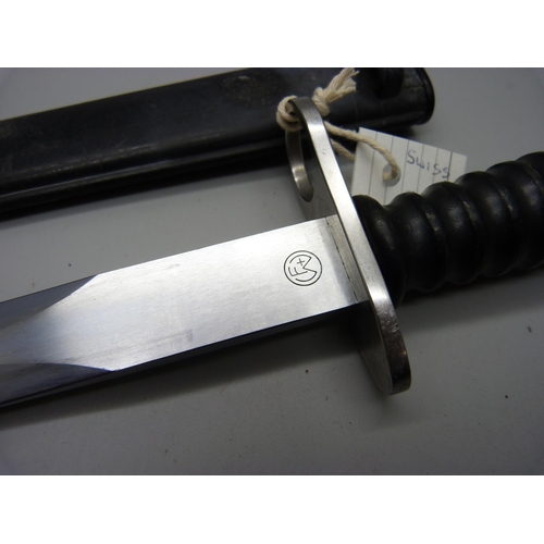 840 - A Swiss bayonet and scabbard