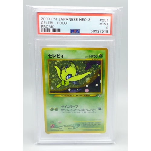 850 - PSA 9 Celebi Japanese vintage Holo Pokemon card