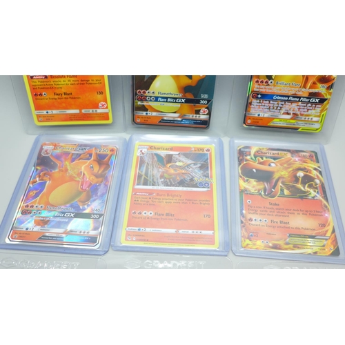 854 - Ten Ultra rare Charizard Pokemon cards