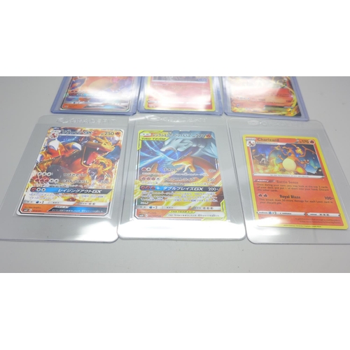 854 - Ten Ultra rare Charizard Pokemon cards