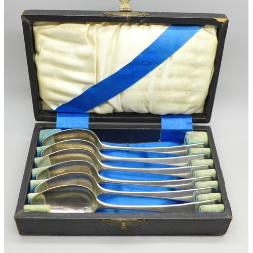 874 - A set of six P & W Bateman silver spoons, 99g