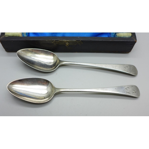 874 - A set of six P & W Bateman silver spoons, 99g