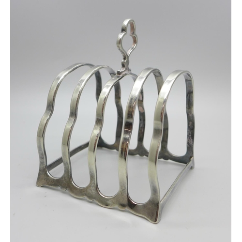 878 - A silver toast rack, Birmingham 1925, 61g