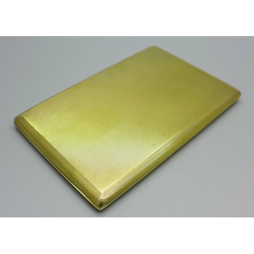 882 - A silver gilt cigarette case, London 1960, 194g