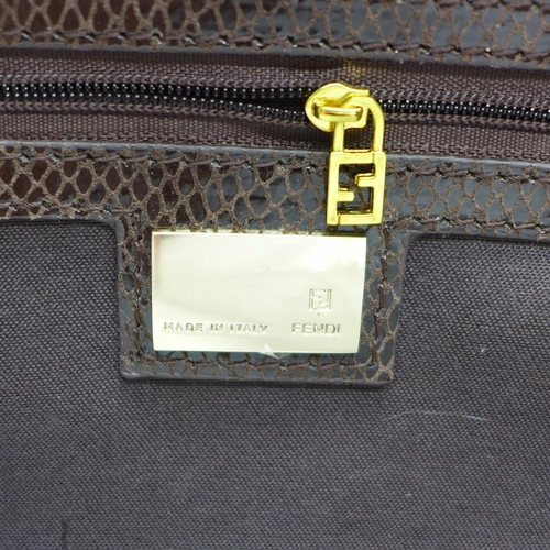 896 - A Fendi handbag with papers, manufactured from Tortuga Calf