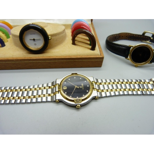 926 - Three lady's Gucci wristwatches