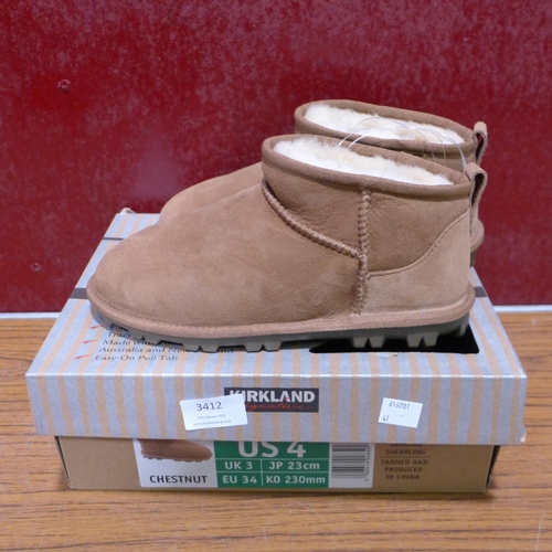 3115 - Pair of children's chestnut Shearling boots, UK size 3 * this lot is subject to VAT